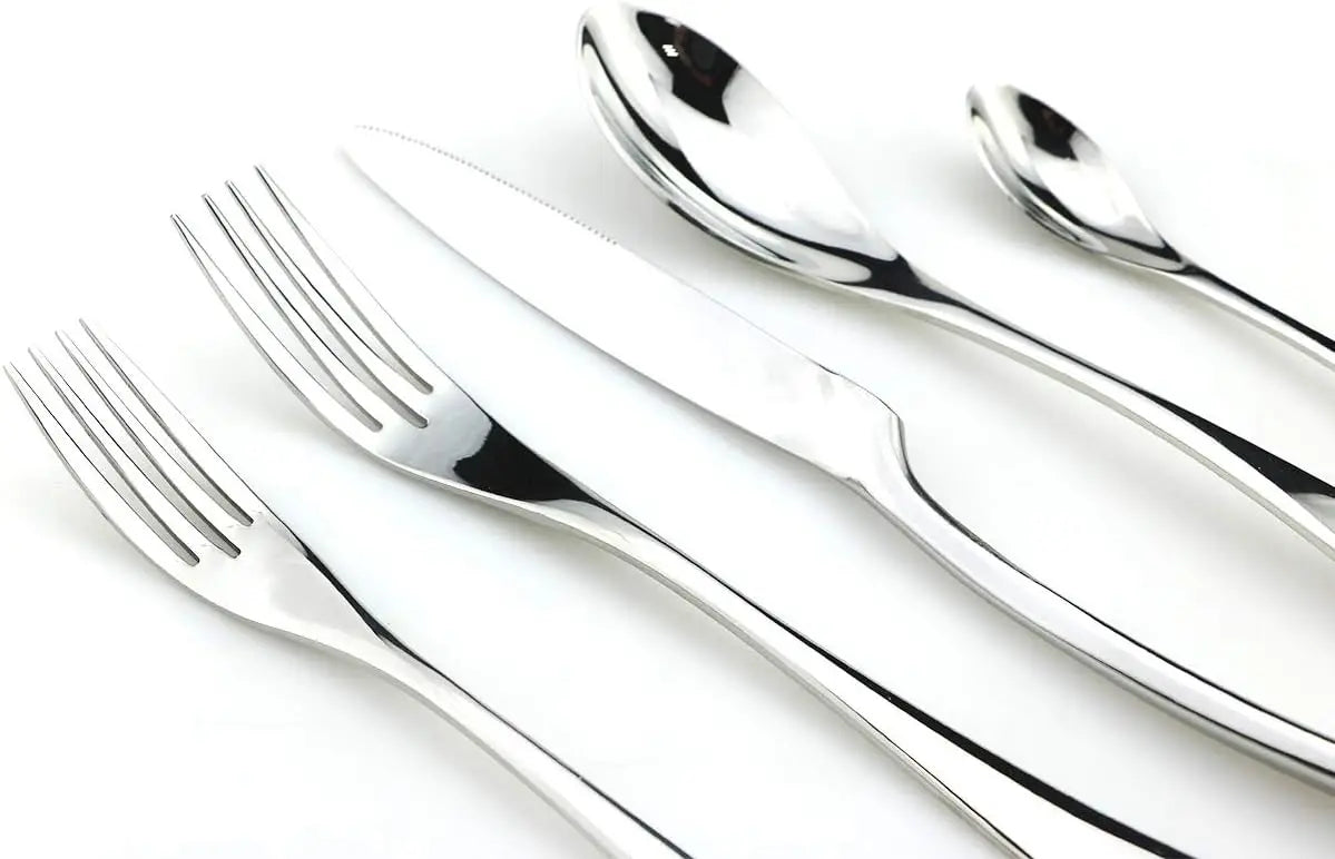 24 Piece Stainless Steel Flatware Set For Four, Mirror Polished