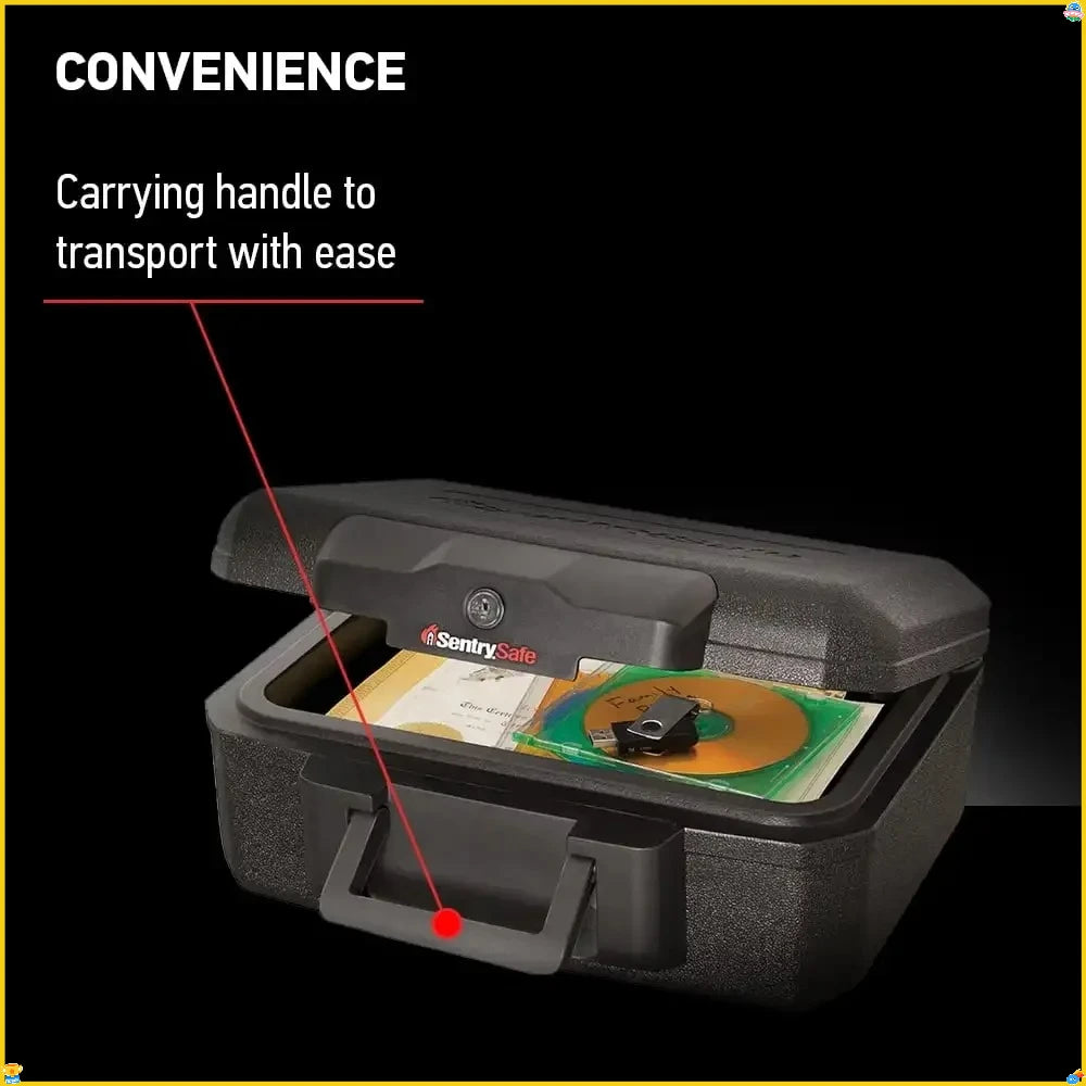 Fireproof Safe With Key Lock Portable For Documents And Valuables
