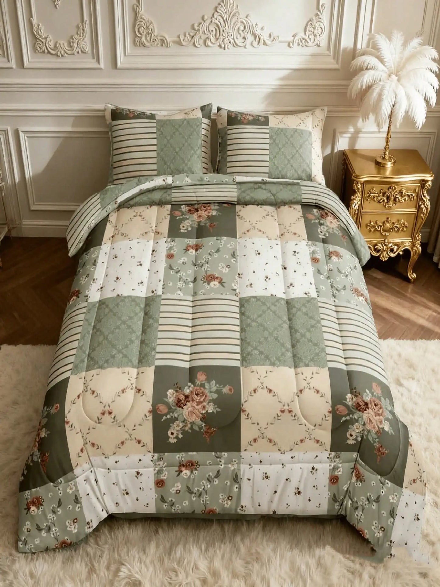 Soft Floral Patchwork Duvet Cover Set