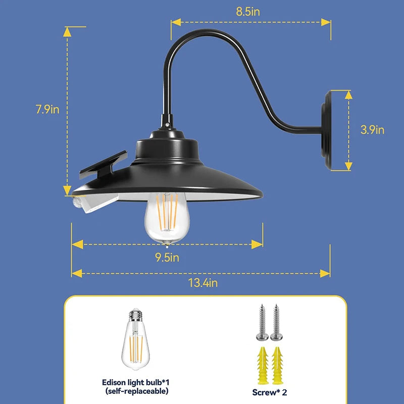 Solar Wall Light Outdoor With Motion Sensor And Three Lighting Modes