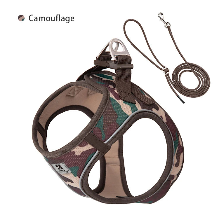 Dog Harness Leash Set Reflective Adjustable For Dogs