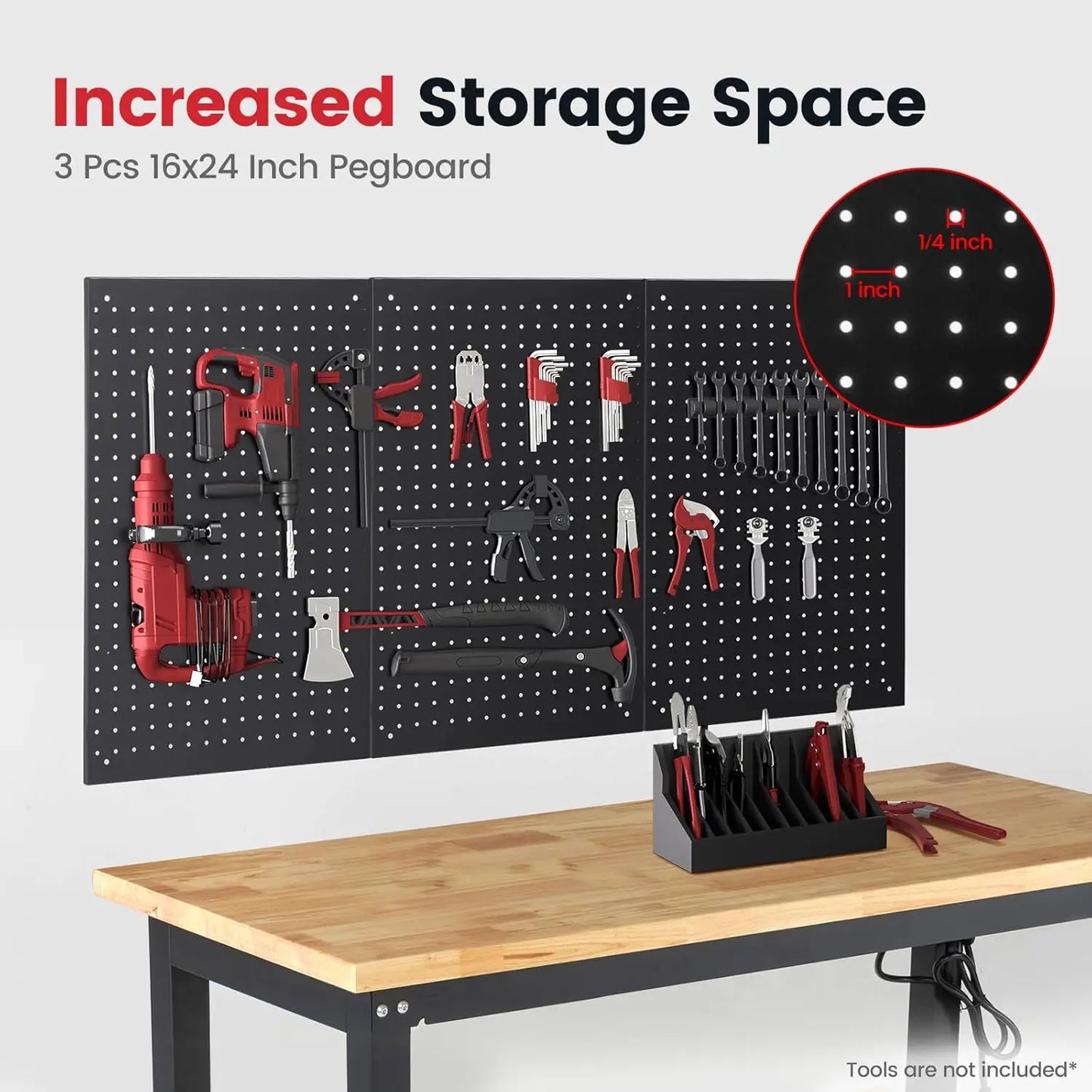 Adjustable Height Workbench With Storage Power Outlets Pegboard