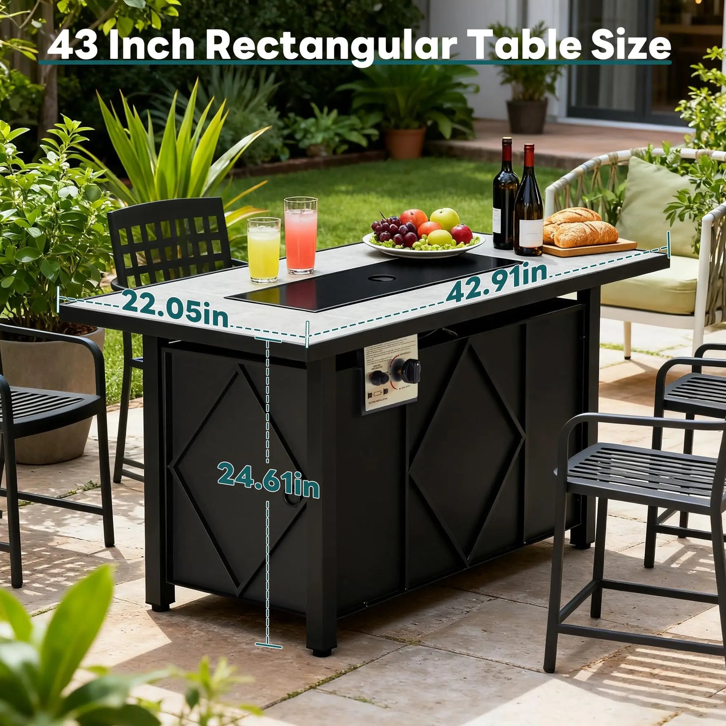 JHK Outdoor Propane Fire Pit Table 50,000 BTU CSA Certification