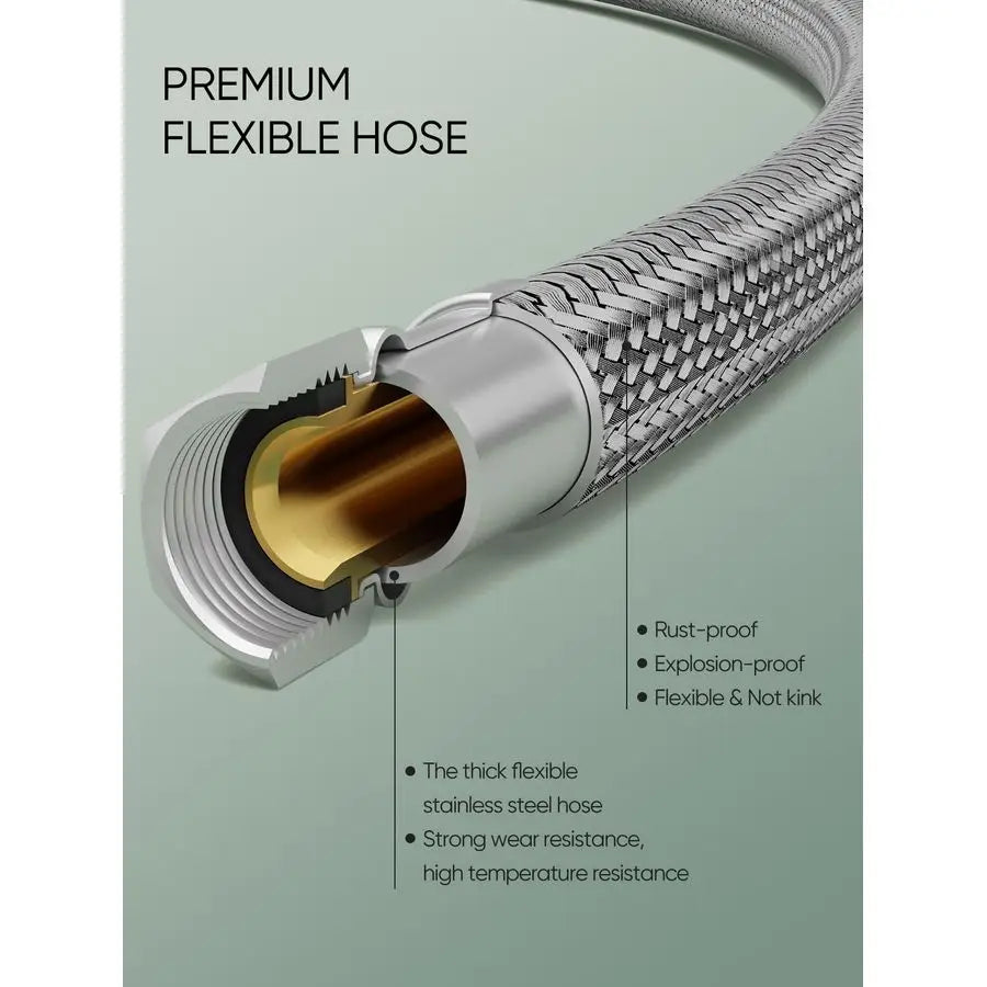 Centerset Two-Handle Bathroom Faucet With Pop Up Drain And Hoses
