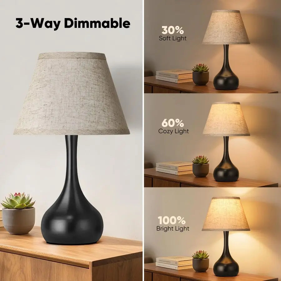 Touch Table Lamp Set of 2, 3-Way Dimmable Bedside Lamps