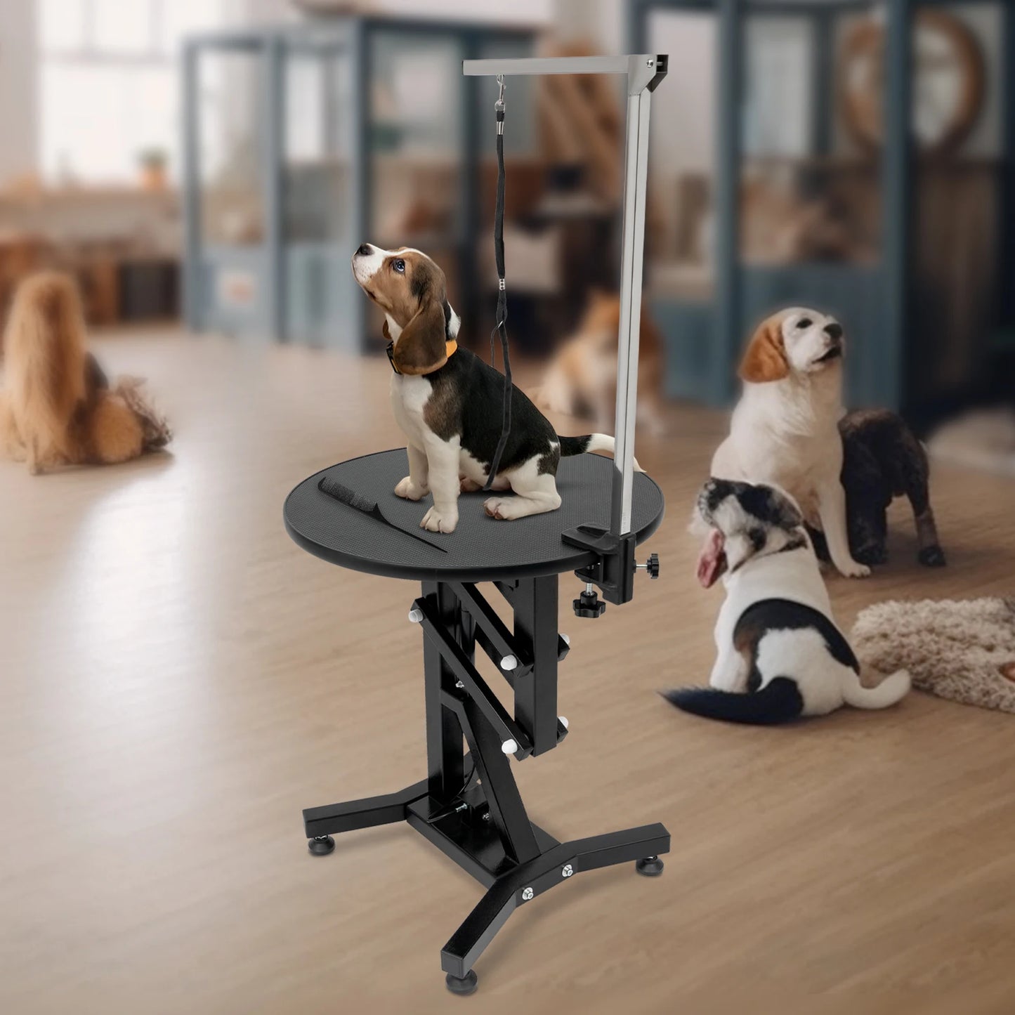 Height Adjustable Pet Grooming Table With Tool Storage