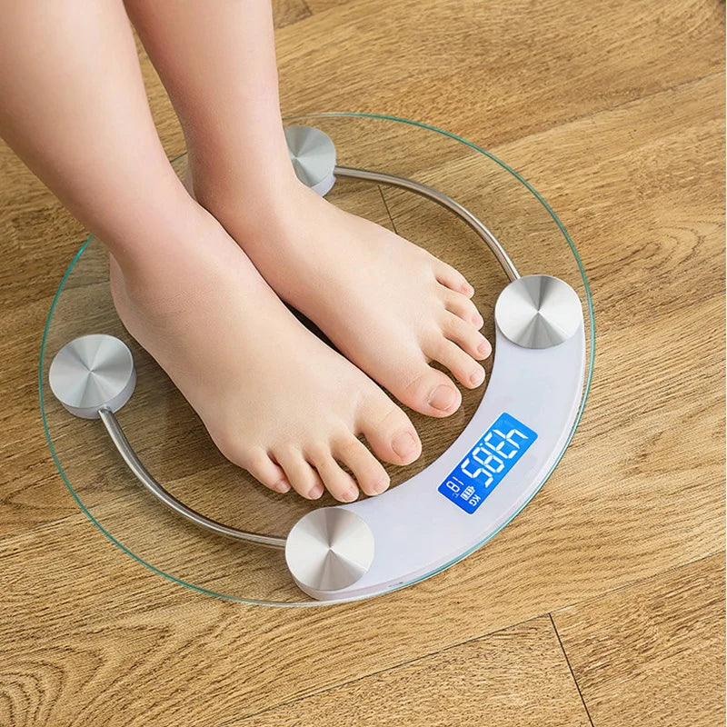 LCD Display Digital Bathroom Scale Round Shape 180kg Capacity