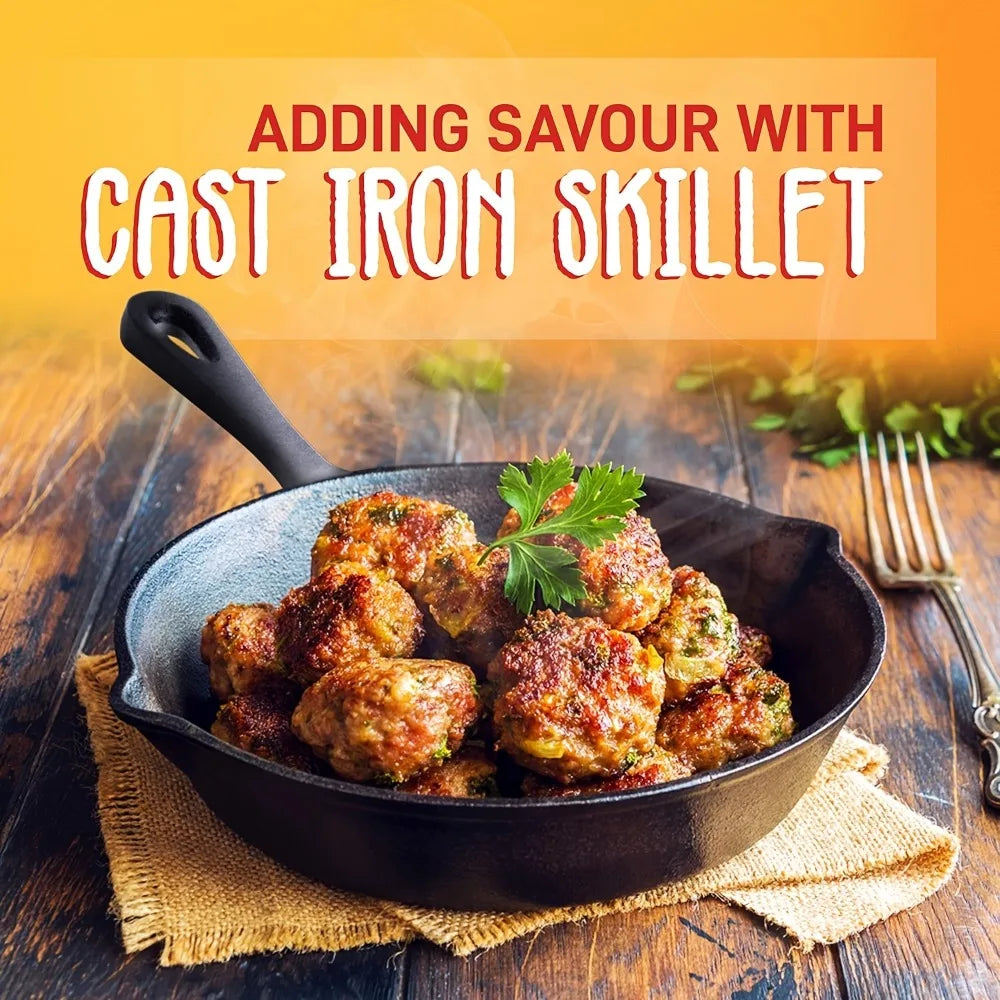 Cast Iron Skillet Set Pre-Seasoned Heavy-Duty Pans