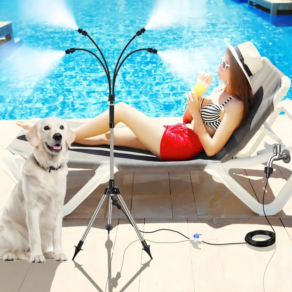 Shunmaii Patio Standing Misters Adjustable Height Portable Misting System