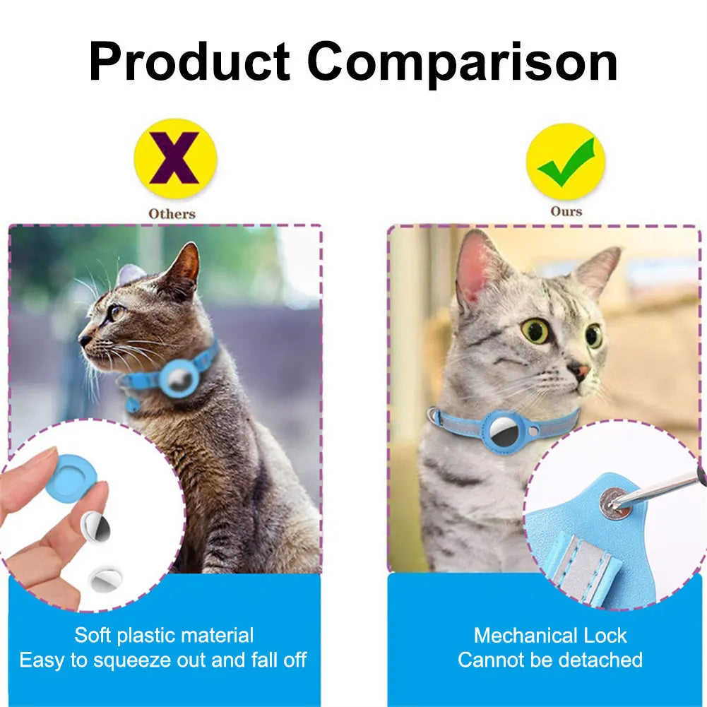 ALLOYSEED AirTag Cat Collar Reflective Adjustable Safety Buckle Kitten