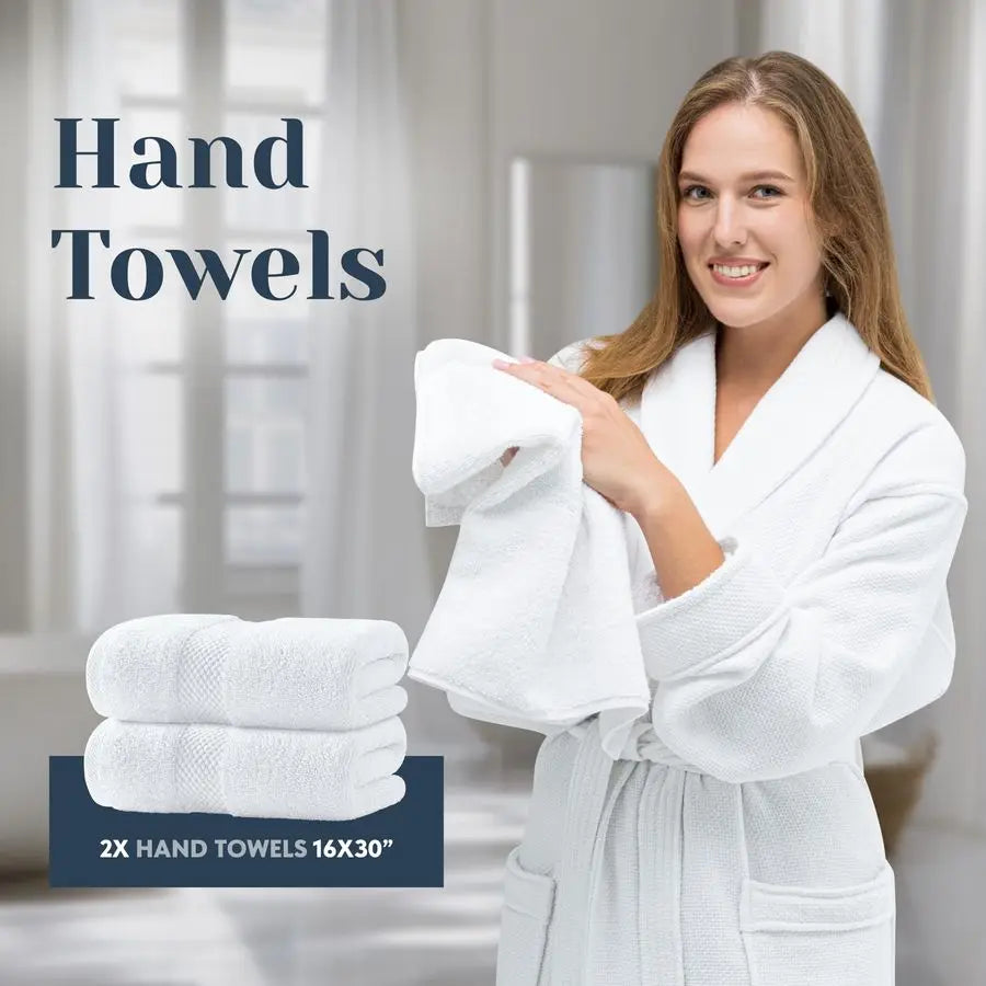 Hotel Collection 8 Piece Turkish Cotton Bath Towel Set