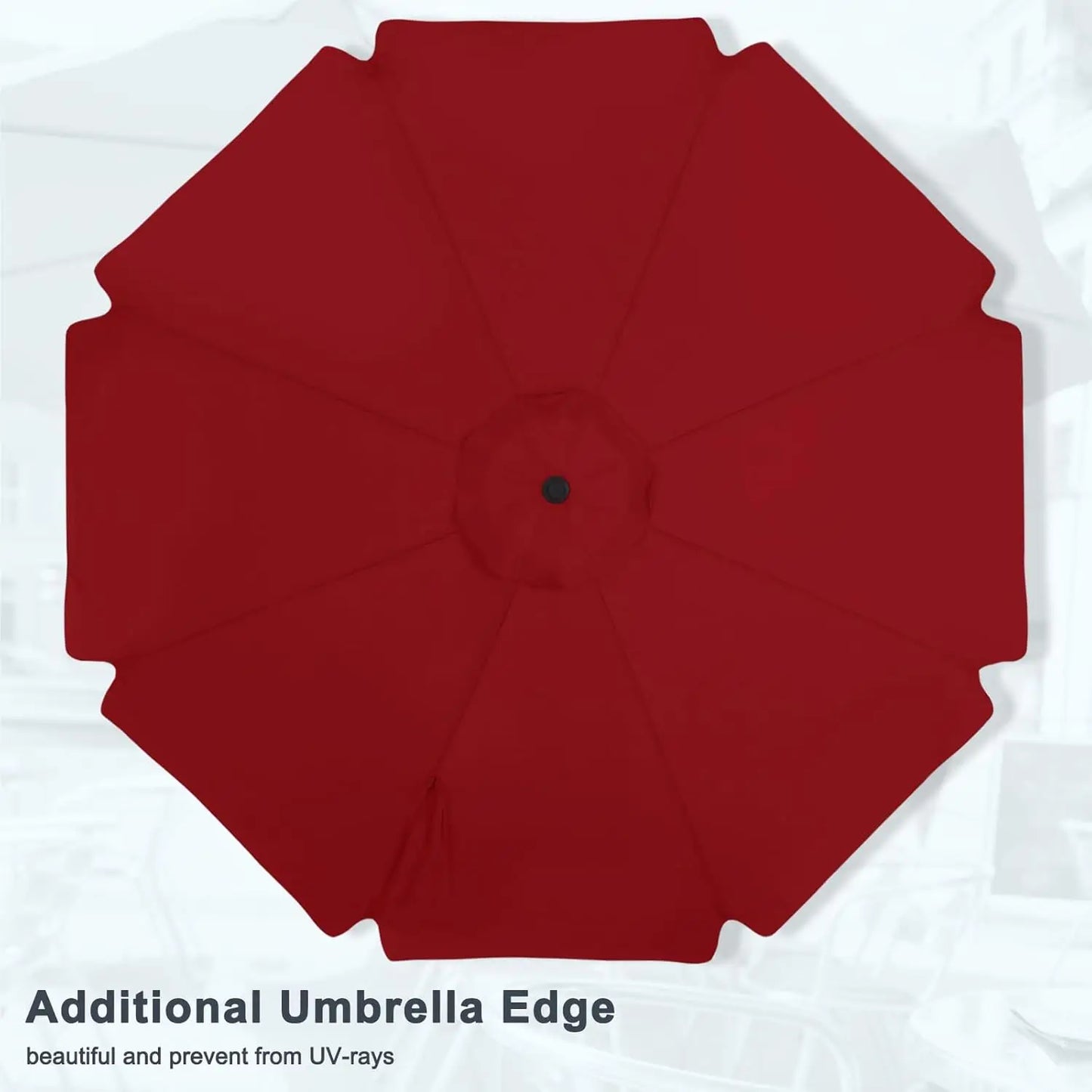 11ft Burgundy Patio Umbrella with 8 Ribs for Outdoor Tables, Crank Tilt Design