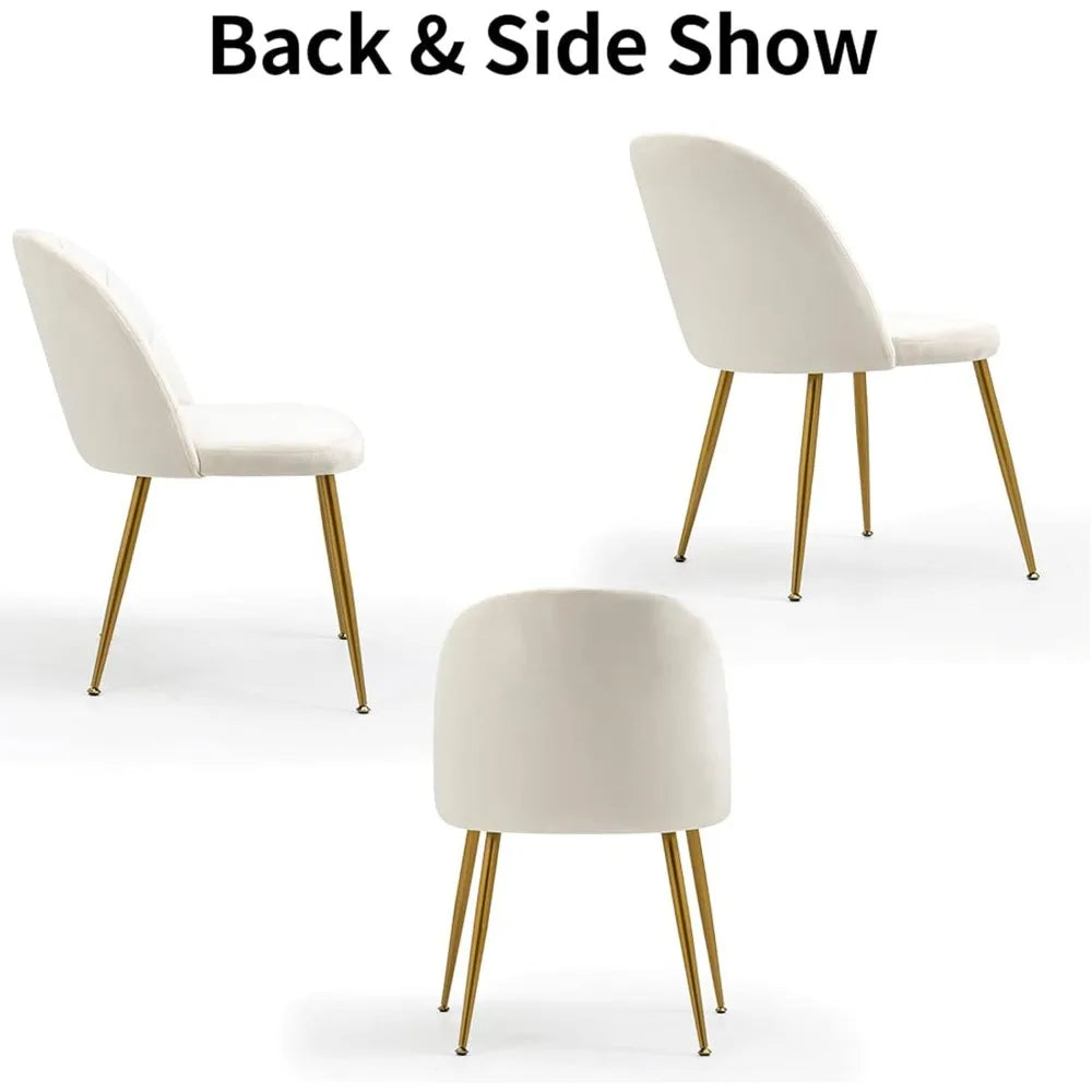 Cushioned Dining Chairs Set of Four With Wood Frame