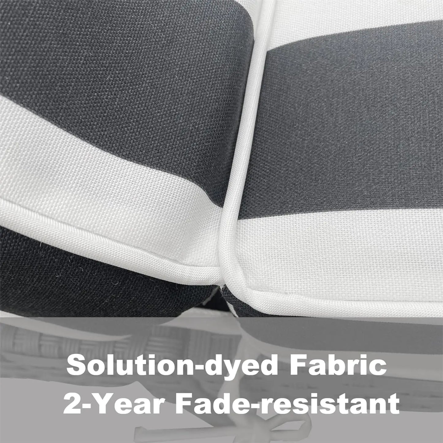 Outdoor Lounge Chair Cushion Set With Straps And Removable Covers