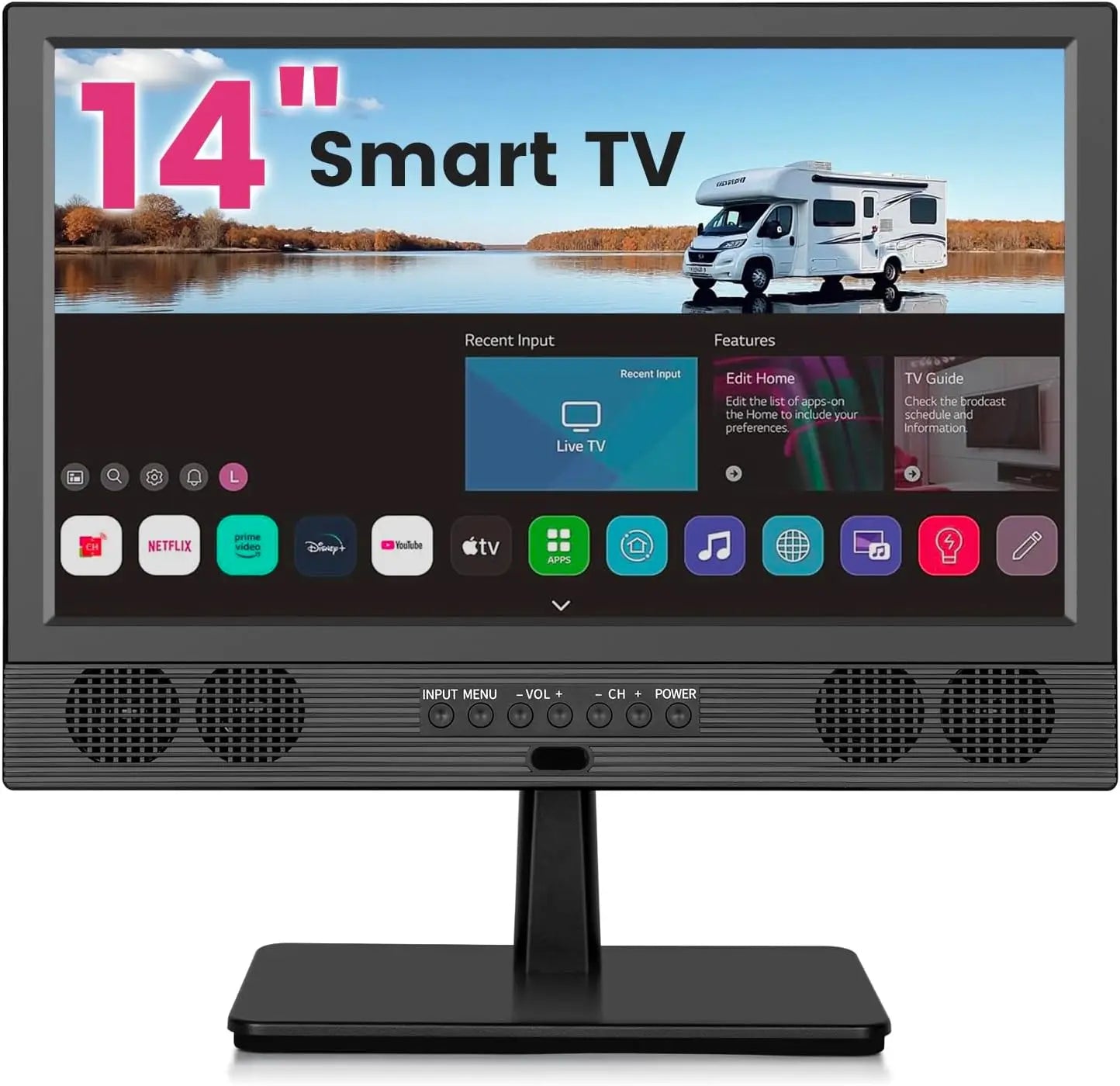 Portable Smart TV With HD Screen Built-In Apps HDMI USB