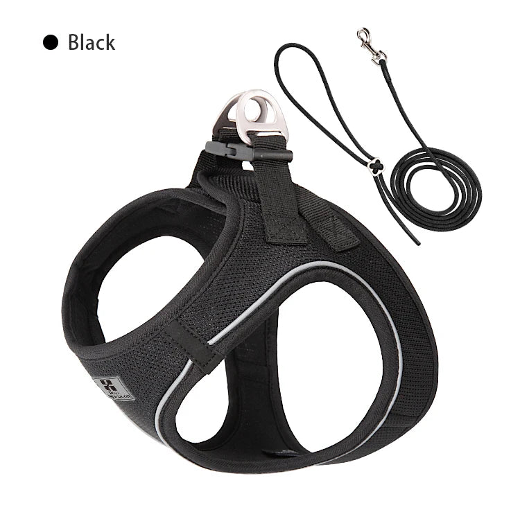 Dog Harness Leash Set Reflective Adjustable For Dogs