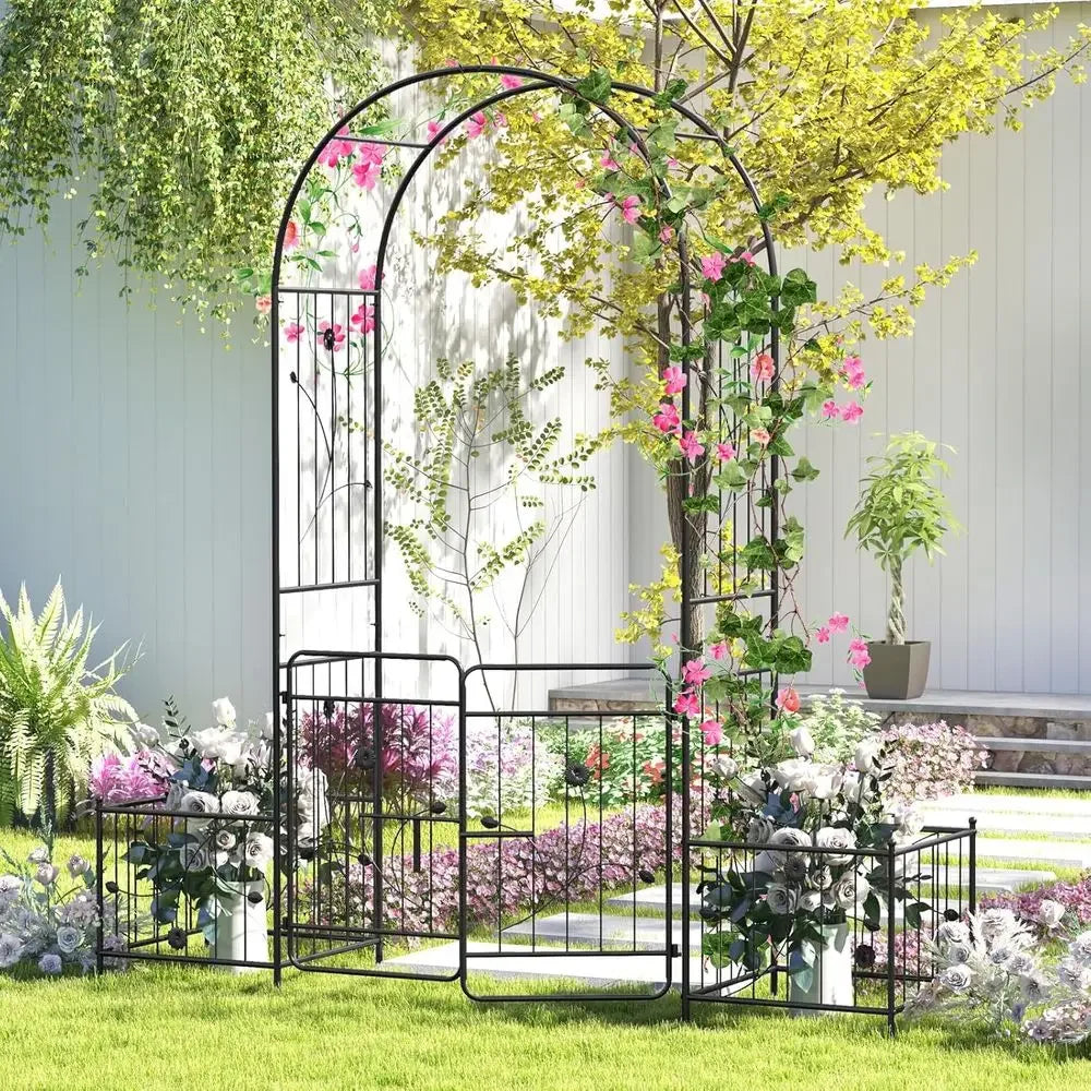 Metal Garden Arbor With Planter Wedding Archway For Outdoor Decor