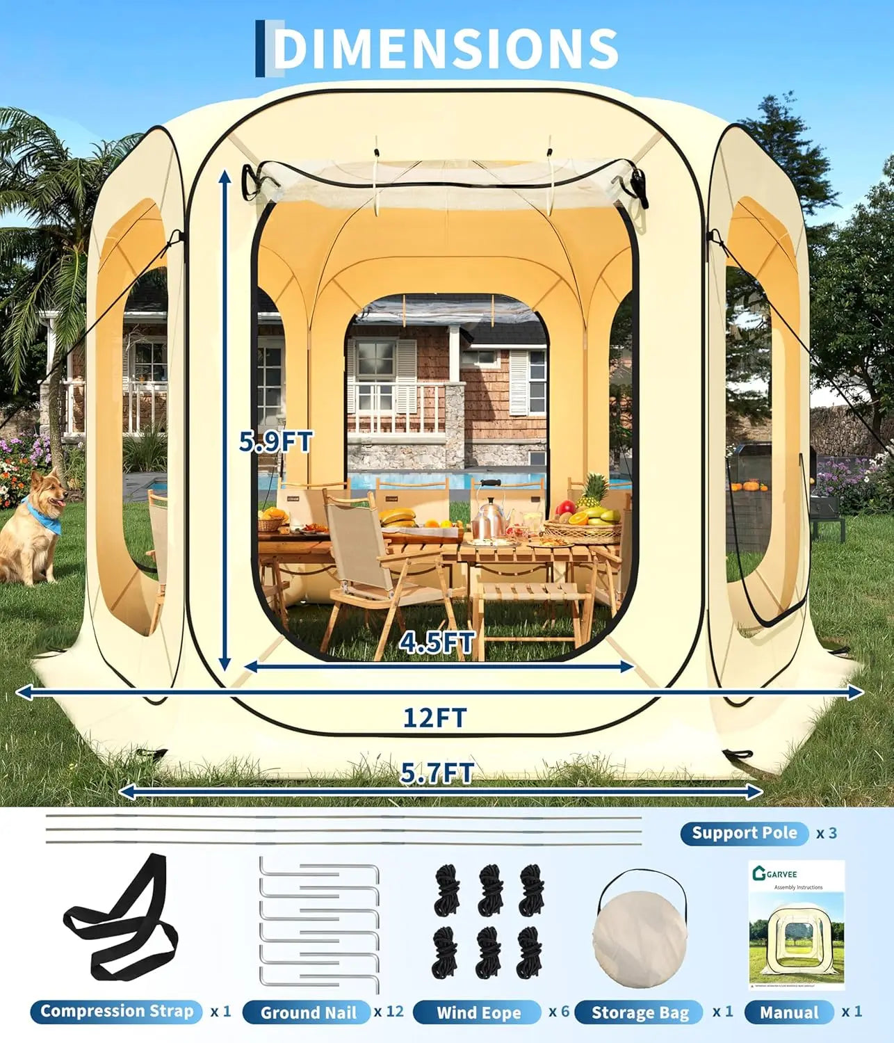TWISTER Outdoor All Weather Pop Up Tent Rainproof Shelter