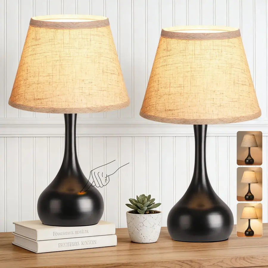 Touch Table Lamp Set of 2, 3-Way Dimmable Bedside Lamps