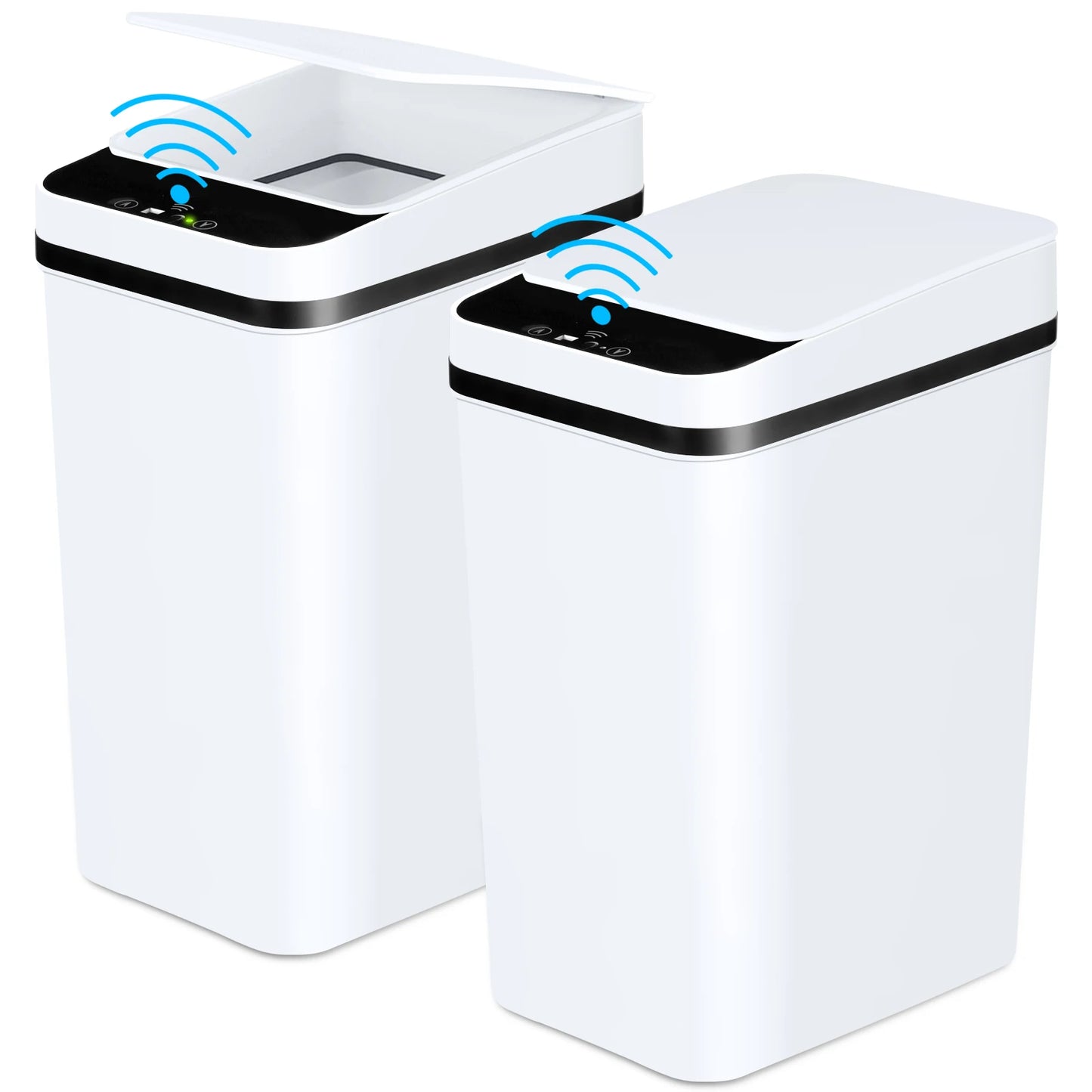 NONECN 2 Pack Touchless Motion Sensor Slim Bathroom Trash Cans