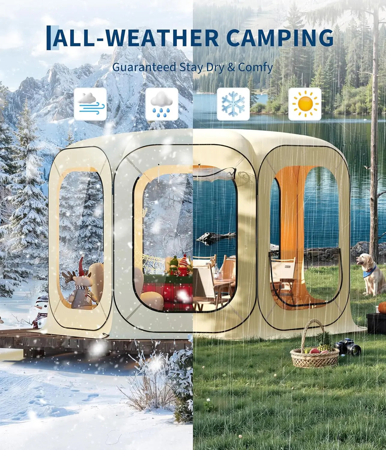 TWISTER Outdoor All Weather Pop Up Tent Rainproof Shelter