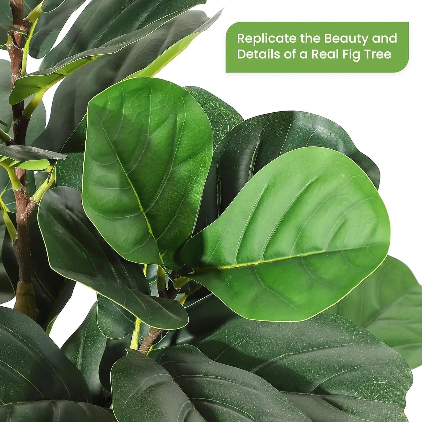 HiMISSCN Faux Fiddle Leaf Fig Tree With Pot Home Decor