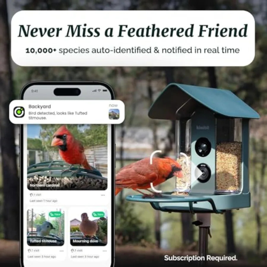 SHXI Smart Bird Feeder With 4K Camera Solar Powered Outdoor