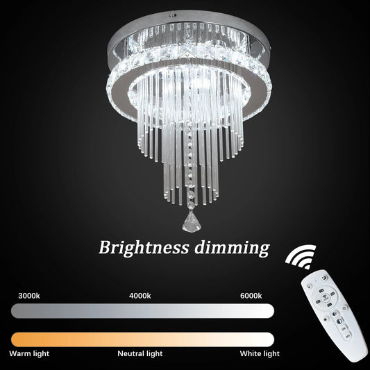 DECKRICO Drop Crystal Pendant Light Chandelier