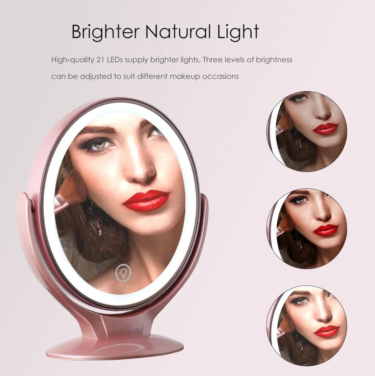 Makeup Mirror With Light Double Sided 1x 7x Magnification