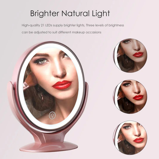 Makeup Mirror With Light Double Sided 1x 7x Magnification