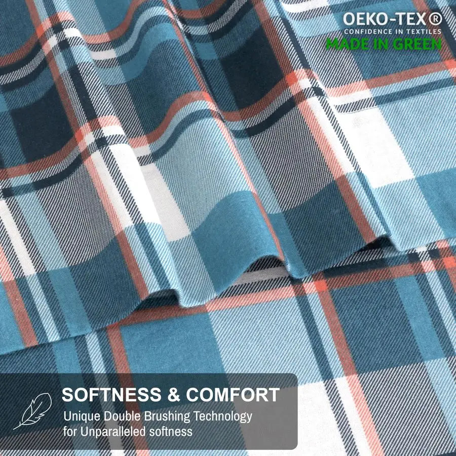 Flannel Sheet Set 100 Percent Cotton Double Brushed Deep Pockets