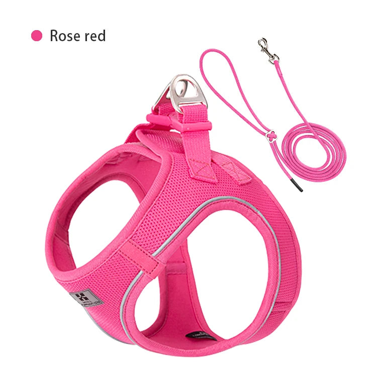 Dog Harness Leash Set Reflective Adjustable For Dogs