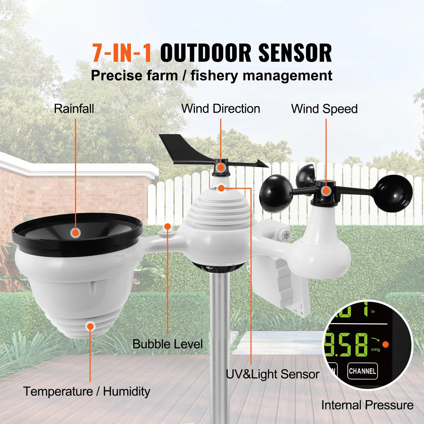 SucceBuy 7-In-1 Wi-Fi Weather Station With Temperature Humidity Alerts