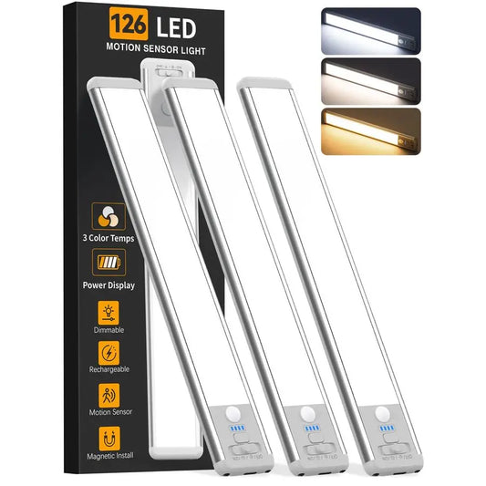 Wireless Cabinet Lighting Motion Sensor Rechargeable 3 Color Closet Light