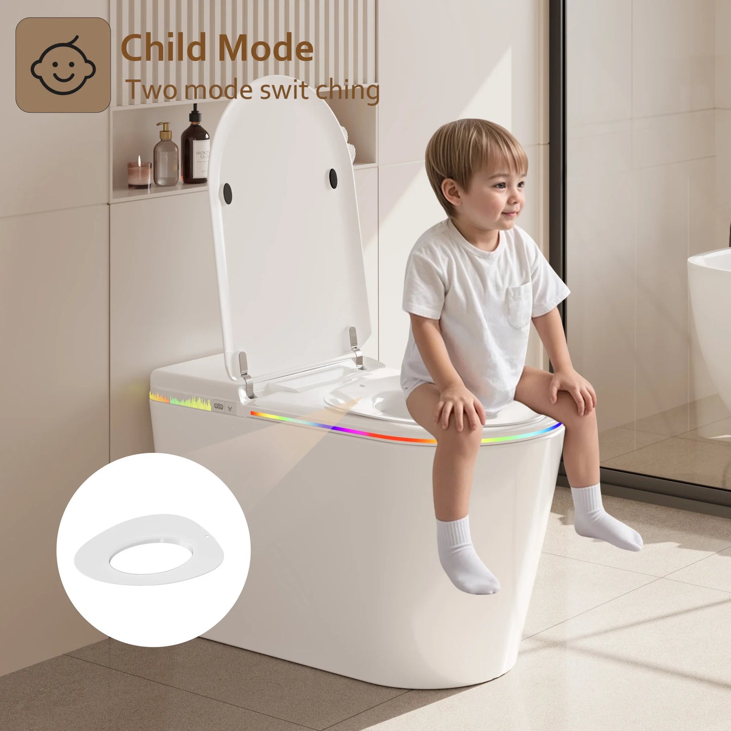 Smart Bidet Toilet Seat With Heated Self-Cleaning Nozzle Remote