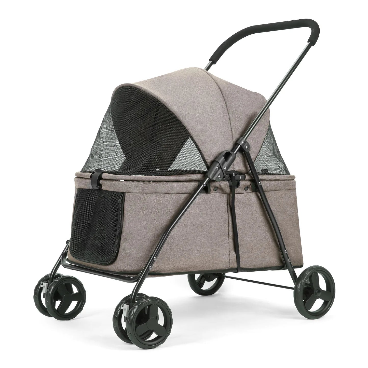 Wedyvko 80 Lbs Pet Stroller Four Wheel Brakes Rotating Front Wheel