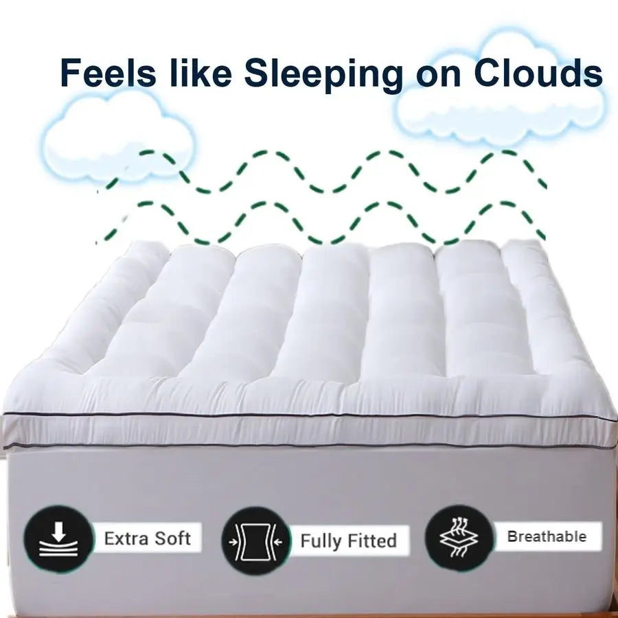 Breathable Quilted Mattress Topper for Comfort and Soft Support