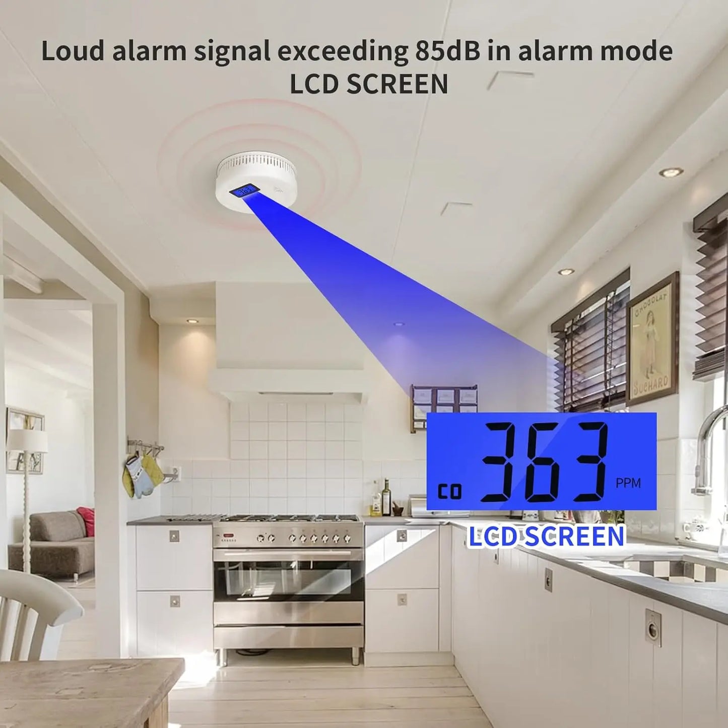 Four Pack 2-in-1 CO and Smoke Alarm With LCD Screen
