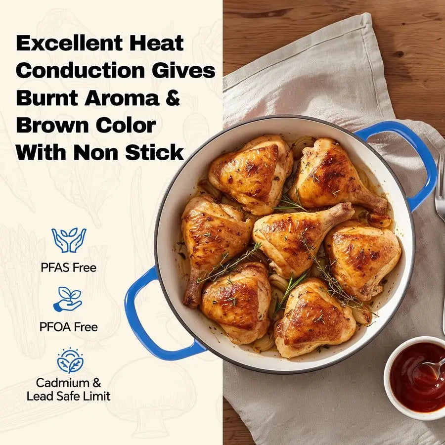 Enameled Cast Iron Braiser With Lid Oven Safe To 500F