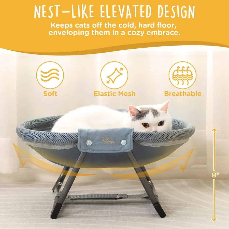 XMSJ Elevated Cat Hammock Bed Foldable No Assembly Indoor Outdoor