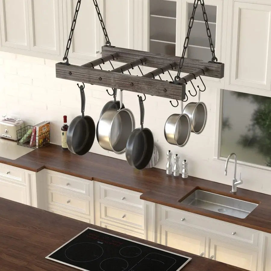 Jackcube Design Ceiling Wall Mount Pot Rack With 16 Hooks