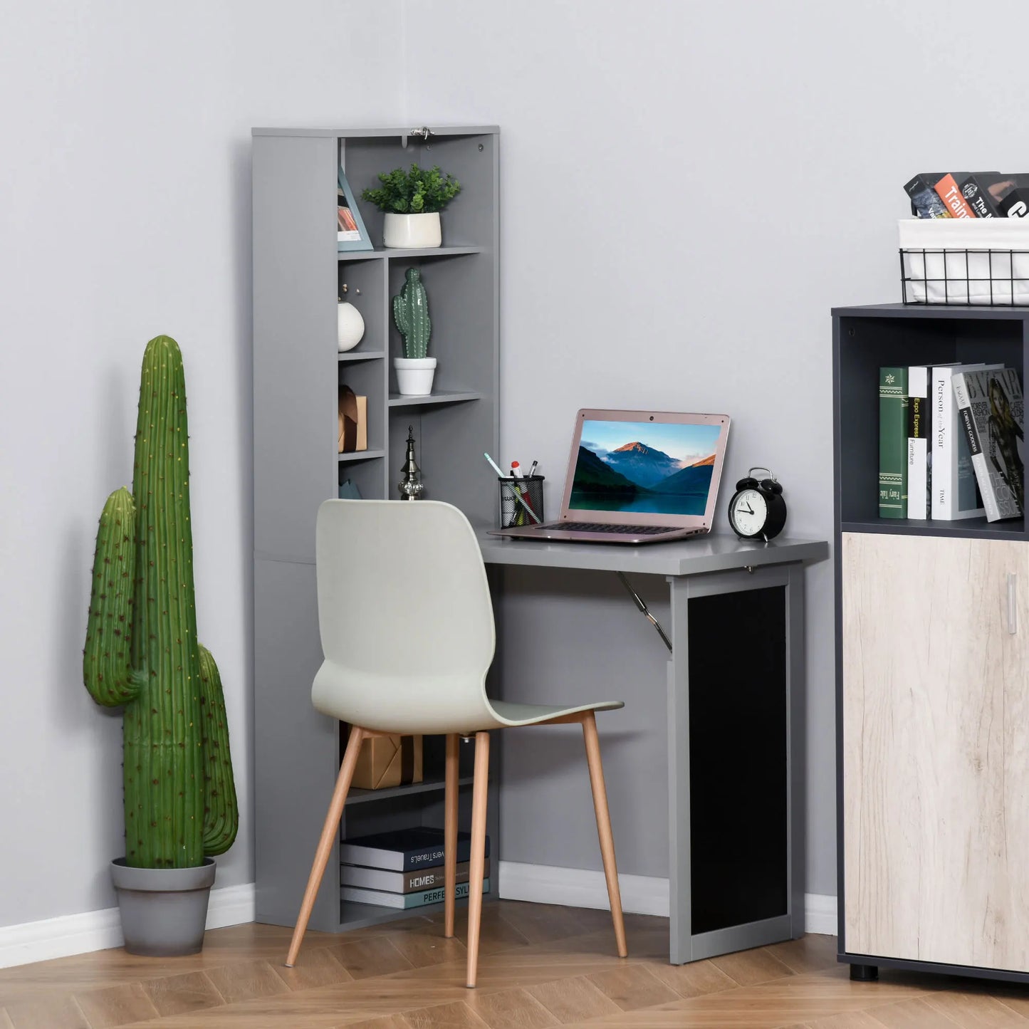 HOMCOM Fold-Out Convertible Computer Desk With Wall Mount