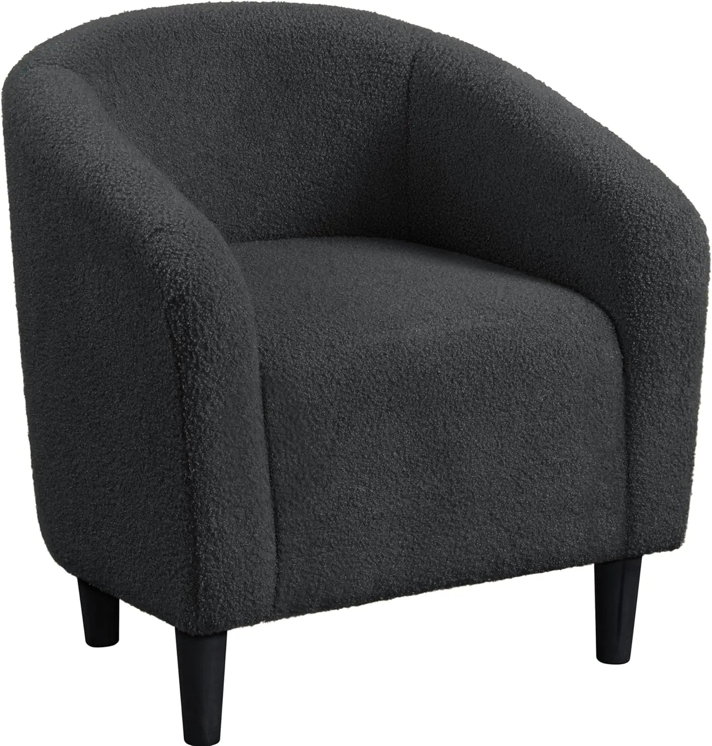 Boucle Barrel Chair With Sherpa Padding