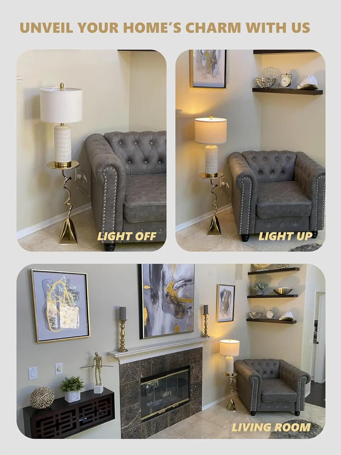 Modern Touch Dimmable Nightstand Lamp With USB A C Ports