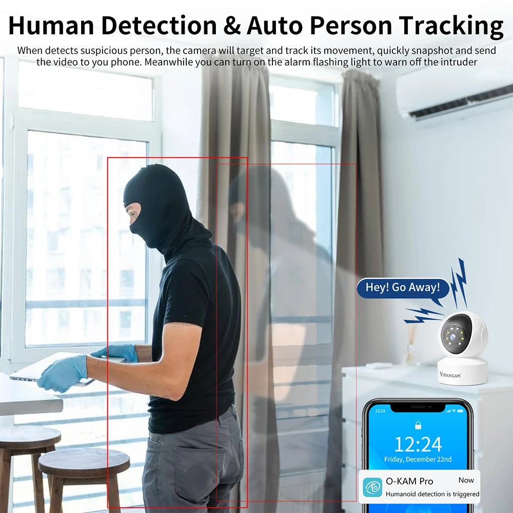 Vstarcam Indoor Security Camera 360 Degree Coverage With Night Vision