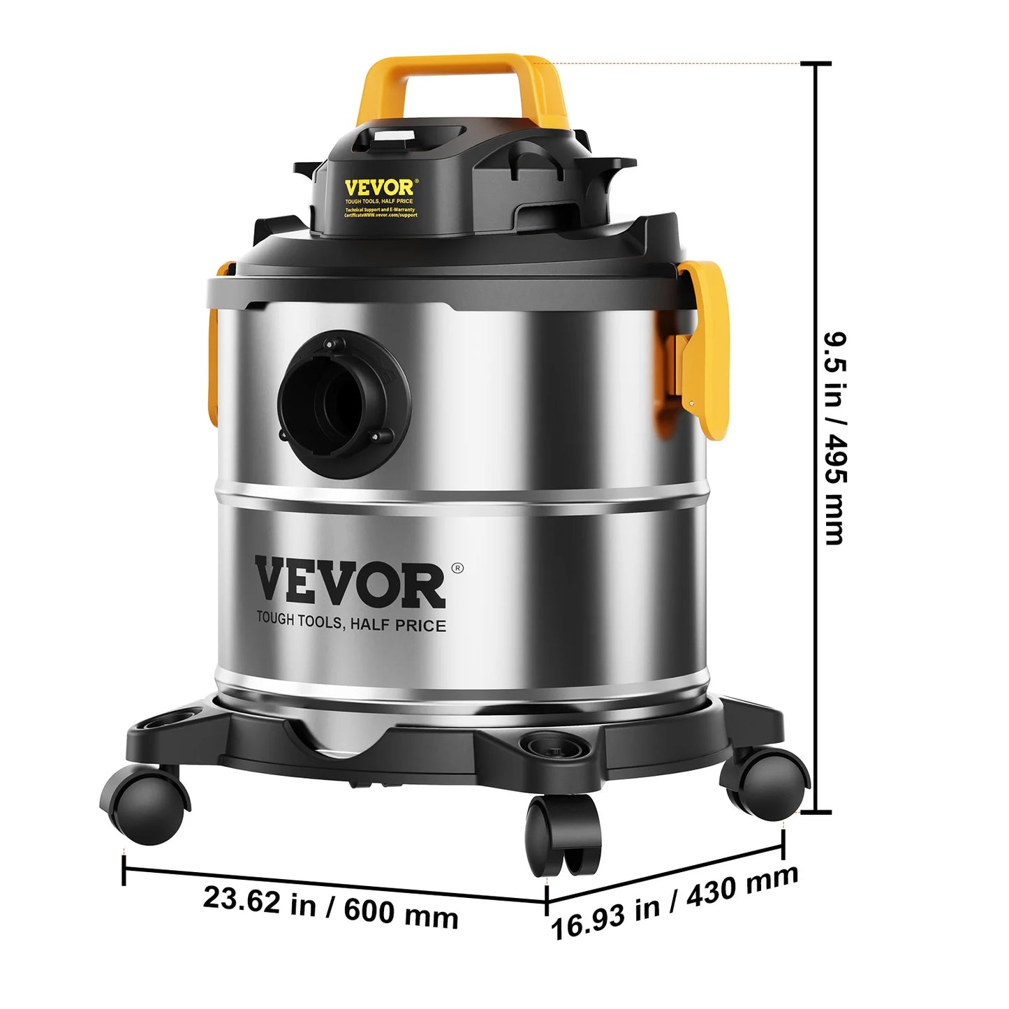 SucceBuy Wet Dry Vacuum Cleaner Stainless Steel Powerful Suction
