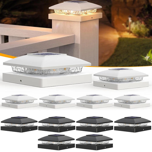 Six Pack Solar Post Cap Lights Warm White Outdoor Posts