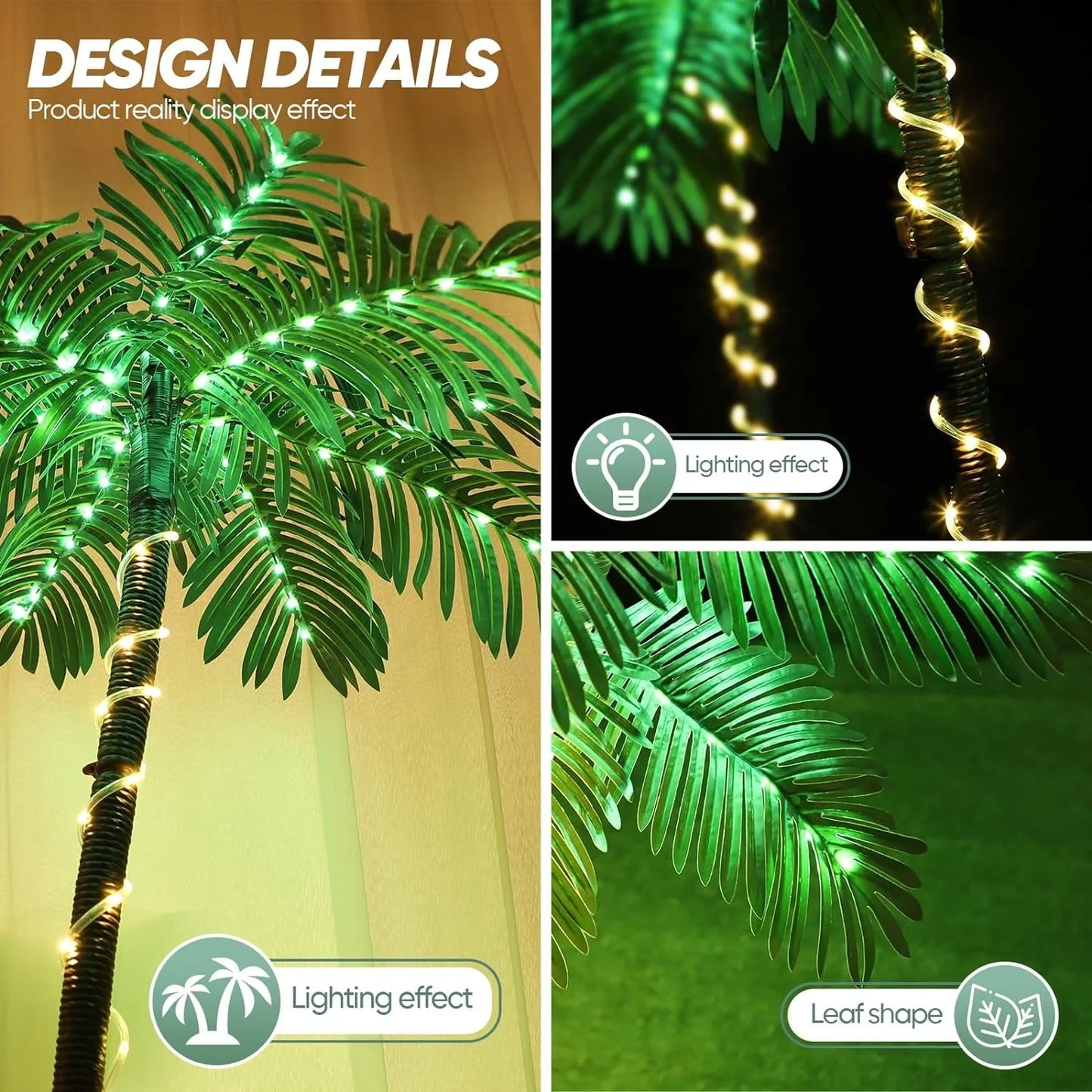 Lighted Palm Tree Solar Garden Decor With LED Lights