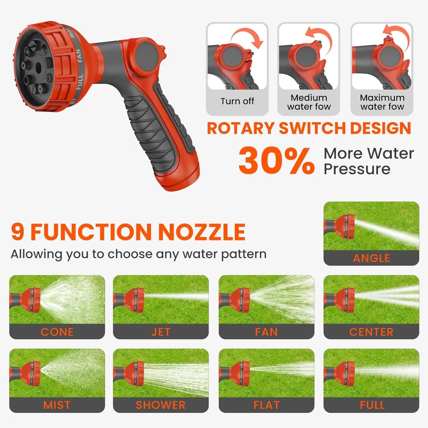 Retractable Garden Hose Reel With Auto Retraction And 180 Swivel