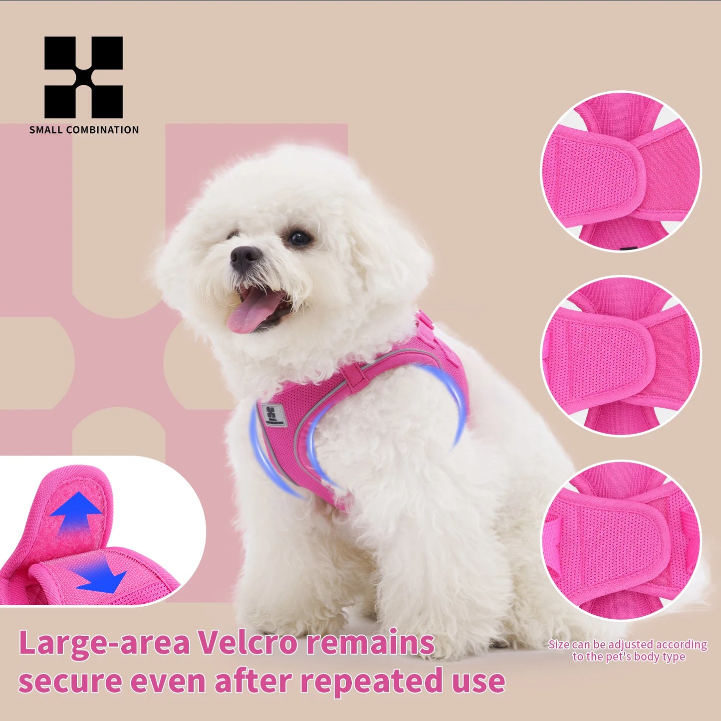 Dog Harness Leash Set Reflective Adjustable For Dogs